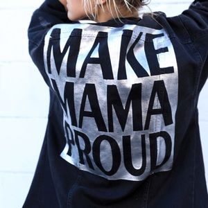 ZARA Make Mama Proud Denim Jacket — L